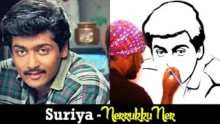 How to Draw Suriya Nerrukku Ner | Indian film Actor #Shorts - Udhaya Speed Painting
