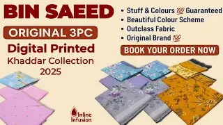 Bin Saeed Khaddar 3PC Collection 2025 | Digital Printed Winter Fashion Trends @InlineInfusion