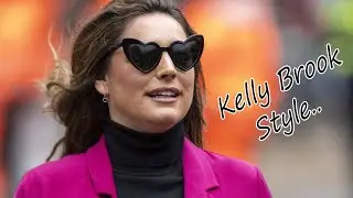 Kelly Brook flashes pink dress filming a SlimFast advert