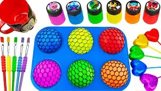 Satisfying Video l DIY How To Make Mega Rainbow Stars Slime Sprunky Coloring Glitter Ice Cream ASMR