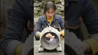 Genius girl helps fans repair aluminum core motor with missing parts#restoration #machine #technolog
