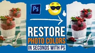 Easy Color Correction in ONE-CLICK in Photoshop. How To White Balance Photos, Restore Original Color