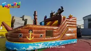 Kids backyard party Inflatable pirate ship slide