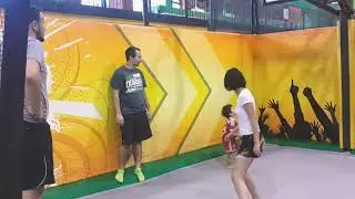 Alex plays Basketball at Rockin' Jump Trampoline Park Bangkok.