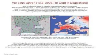 Vor zehn Jahren 40 Grad in Deutschland (am 13. August 2003)
