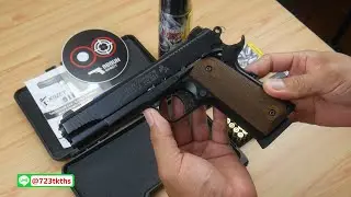 แบลงค์กัน KUZEY M1911 COLT'S MK IV SERIES'70 สีดำ ลำกล้อง 5 นิ้ว ด้ามไม้ blank gun
