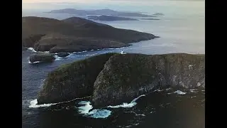 4K Barra Head lighthouse, Berneray and Mingulay, Scotland. Historic footage