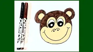 How to draw a cute monkey face #drawing #tinyartist #video 