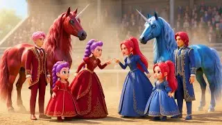 Red Family vs Blue Family 🦄 Unicorn Horse Race! Who Will Win? | K-Pop Demon Hunter Battle