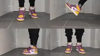 Air Jordan 1 Retro High OG University Gold Light Bordeaux Brotherhood On Feet