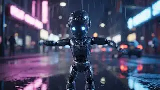 Robot dances in rain for first time 🤖🌧️ #robotlife #aiadventures #futuretech #digitalbeing #love #
