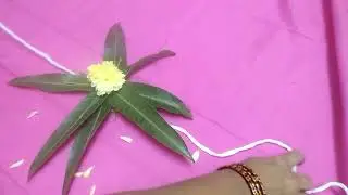 how to make toran with mango leaves || mango leaf door toran new idea #magoleaftoran