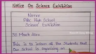 Notice On Science Exhibition || @PowerliftEssayWriting || Notice Writing in English