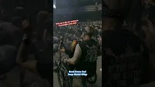 Man helps wife in wheelchair do push ups in the mosh pit! #metal #concert #music #frozensoul #mosh