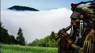 4k Native American Flute Music🌲💨Overlooking Spectacular Valley Fog ASMR | Sound Therapy | Relax |