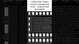 || SOLVED || #Secles (.secles) #ransomware #virus &ndash; #removal and #decryption