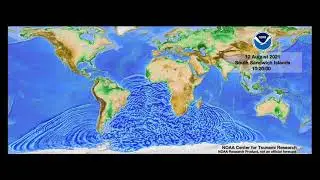 August 12, 2021 South Sandwich Islands tsunami propagation