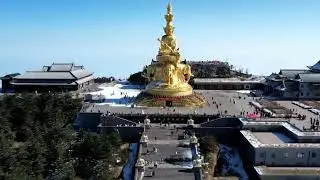 A bird's eye view of Golden Summit of Mt. Emei