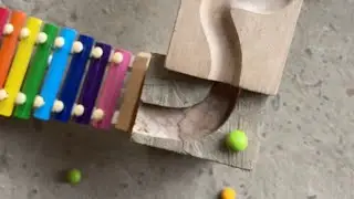 Marble Runs in Wooden Funnels 🌟Satisfying homemade track #marblesrace #satisfying 