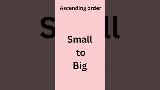 Ascending order with numbers | learn ascending order in easily