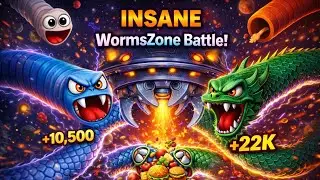 UFO Attack on Snakes! 🛸🔥 | Epic WormsZone Gameplay #video #dragon #snake #youtube #viral #gameplay 