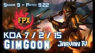 FPX GimGoon JARVAN IV vs KHA'ZIX Jungle - Patch 9.22 EUW Ranked