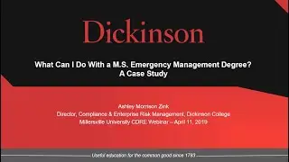 Ashley Zink, What can I do with a M.S. in Emergency Management Degree?