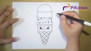 Ice Cream Tower Easy Drawing Tutorial