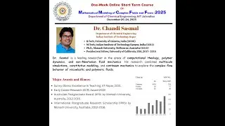 Complexity in Complex Fluid Flows by Dr. Chandi Sasmal, IIT Ropar