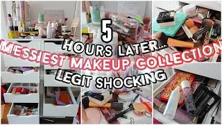 MAJOR DEEP CLEANING & ORGANIZING MY MAKEUP COLLECTION *SATISFYING* & *MOTIVATING*