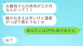 夫「お義母さんはもう三か月の命なんだって？遺産がたんまりもらおうぜ！」→その後、なぜか夫が土下座することに…www