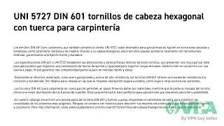 UNI 5727 DIN 601 tornillos de cabeza hexagonal con tuerca para carpinter&iacute;a