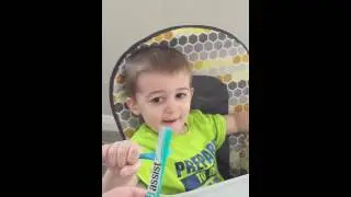 PB assist Jr toddler eating probiotics for the first time