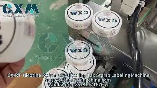 Automatic Tax Stamp Applicator for Nicotine Pouches |Mold Position Labeling Machine #NicotinePouches