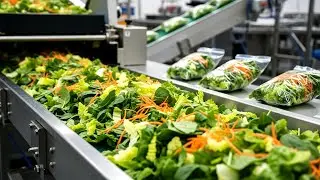Inside a Packaged Salad Kit Processing Factory: How Supermarket Salads Are Made