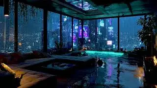 Cyber City Night Rain 🌧️ Ambient Future Soundscape for Deep Sleep, Work & Stress Relief