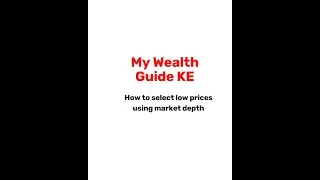 Extract: How to select low prices using market depth