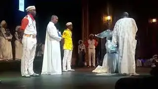 Retired Senior Evangelist Kayode Abiara praying for the philanthropist Rev. Mother Esther Abimbola A