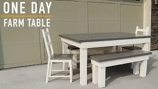 Making a Farmhouse Table Build: One Day Build  // DIY Farm Table
