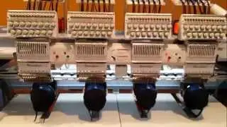 Barudan 4 head machine running big design on caps