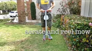 Corona Core Aerater and GreenWorks Reel Mower for early Spring Green Up