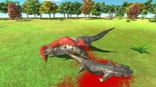 X3 Saltwater Crocodile vs X1 Titanoboa - Animal Revolt Battle Simulator