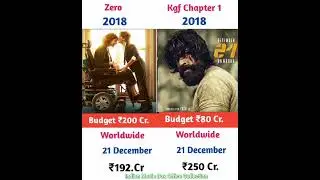 Zero Movie Vs Kgf Chapter 1 Movie Box Office Collection || #zero #kgfchapter1 #iamsrk #budget
