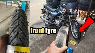 CT 100 me front tyre kaise fitting karte hai /how to best front CT 100 motorcycle