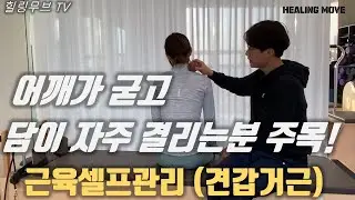 어깨가 뻐근한분들, 어깨에 담이 자주 결리는 사람들 주목!  / 견갑거근 관리법 / 근육통셀프관리