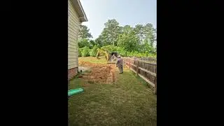 Digging our footings for the retaining wall! #excavator #grading #footings #excavation