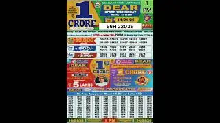 spark Wednesday weekly lottery result today 1pm - 14/01/2026 - nagaland state lotteries.
