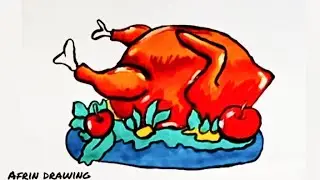 How to draw chicken 🍗🍗easy drawing step by step 