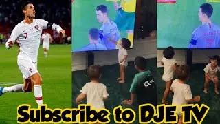 How Cristiano Ronaldo&rsquo;s Children Reacted When They Saw Him Score A Goal On TV