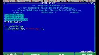 How  to draw a  setbkcolor in c programming.      R#k#mishracomputerclasses/@rkm133